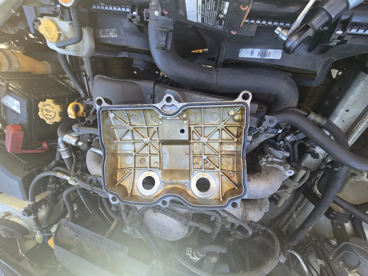 New valve cover gasket fitted before the cover is reinstalled